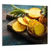 shumee STEKLENA PLOŠČA ZA KUHINJO 65x60 Ananas