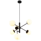 Rabalux Luster Meduza, 6xE14, 6x20W, G45, R58cm, Crna