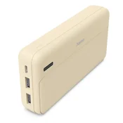 power Power bank Hama 20000 mAh, peščena barva, 2x USB-A