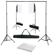 Vidaxl Komplet za fotografski studio s softbox svetilkami in ozadjem