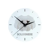 Bolonjska - geometrijska stenska ura s fotografijo in napisom