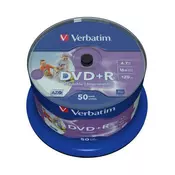 Verbatim DVD+R 16x 4.7 GB Full Surface White Printable NoID - 50 kom