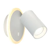 Moderna okrogla bela stenska svetilka, premični reflektor, 1xGU10 + LED 5W, spremenljiva barva, PARMA Light Prestige