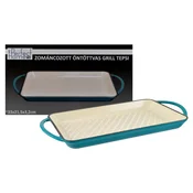 Emajlirani litoželezni pekač za žar 33x21,5cm turkizni 54807