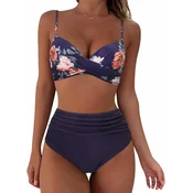 FEOYA Ženske dvodelne kopalke – Halter top in mrežasti dizajn - Dvodelne R1, M
