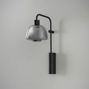 Bover LED stenska svetilka Drep A/04 dimno sivo steklo, črna 2.700K - Dnevna soba/jedilnica - Dizajn - črna, dimno siva - Aluminij