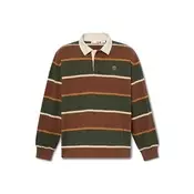 TIMBERLAND Majica Rugby  svetlo bež / rjava / temno zelena / oranžna