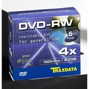 Traxdata DVD-RW 4.7 GB 4X box 5 kom