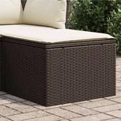 Vrtni tabure s jastukom smedi 55 x 55 x 37 cm od poliratana