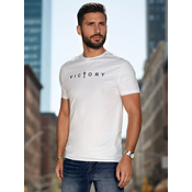 T-shirt męska z nadrukiem biała Dstreet