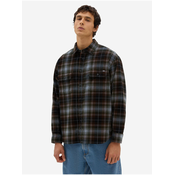 Mens Dark Brown Plaid Flannel Shirt VANS Mayhill - Mens