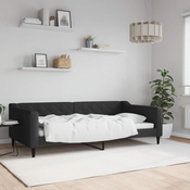 Greatstore Raztegljiva postelja črna 100x200 cm blago