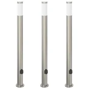 vidaXL vidaXL Stebričke z vtičnico 3 kosi 110 cm nerjaveče jeklo IP44, (5000296975)