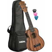 Cascha Soprano Mahogany Ukulele Set with pickup system