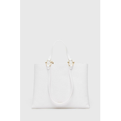 Usnjena torbica Coccinelle bela barva