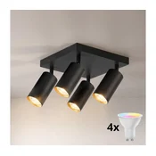 Brilagi - LED RGBW z možnostjo zatemnjevanja, točkovna svetilka SELE SQUARE 4xGU10/6,5W/230V črna/zlata