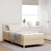 vidaXL vidaXL Škatla za vzmetnico z vzmetnico Krem 80x200 cm Tkanina, (22083126)