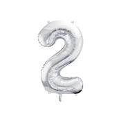 shumee Folija balon številka 2, 86 cm, srebrn