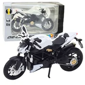 LEAN TOYS Motocikel športni kovinski, beli, 1:12