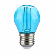 V-TAC E27 LED Žarnica z žarilno nitko 2W, 60lm, G45, modra
