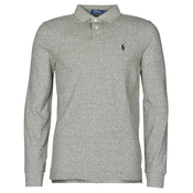 Polo Ralph Lauren  Polo majice dolgi rokavi POLO AJUSTE DROIT EN COTON BASIC MESH LOGO PONY PLAYER  Siva