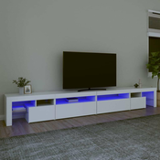 TV ormaric s LED svjetlima bijeli 290x36,5x40 cm