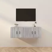 Vidaxl vidaXL Stenske TV omarice, 2 kosa, siva sonoma hrastova barva, 57x34,5x40 cm