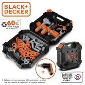 Pracovný kufrík s vŕtačkou Bricolo Case Black&Decker Smoby s náradím a montážnymi dielmi 35 doplnkov od 3 rokov SM360938