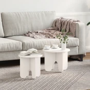 Kava Stol 2 pcs Bijelo Cvrsto borovo drvo
