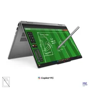 LENOVO Ideapad 5 2-v-1 prenosnik z Intel Core Ultra 5 322, 14 WUXGA zaslonom na dotik (MT), 16 GB RAM, 512 GB SSD, UMA grafiko, Windows 11 Home, barva Luna Grey, 3-letna garancija, brez napajalnika