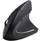 Ergonomska brezžična miška z vgrajeno baterijo, črna