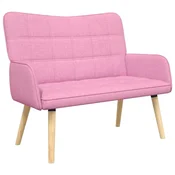 Vidaxl Kavč za 2 osebi Roza 115 x 61 x 87 cm Blago