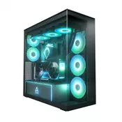 ARCTIC kucište Arctic E-Atx Mid-Tower Xtender Vg ogledalno crno (vertikalno montiranje graficke kartice) kaljeno staklo