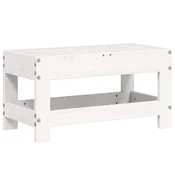 Vidaxl Vrtni stolček za noge bel 62x30x32 cm trdna tikovina