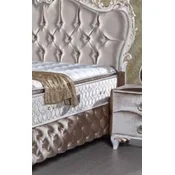 Casa Padrino baroque bedside table with 2 drawers silver/white/gold - Handmade night dresser in baroque style - Baroque bedroom furniture