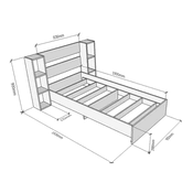 Hanah home Krevet Smart v2 95x90cm Crni