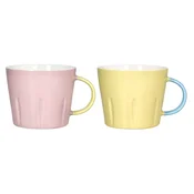 Tognana Set šolja Pink-Yellow Colorblock, 2 komada