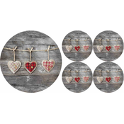 Bertoni Home Unisexs 1+4 Round Table Pads Set Hearts