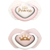 CANPOL BABIES Set symetrických silikónových cumlíkov 0-6m Royal baby ružový