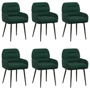 Trpezarijske stolice 6 pcs Baršun Tamnozelena 59 x 59,5 x 90 cm