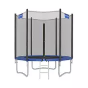 Songmics Trampolin okrogel z varnostno mrežo 244 cm črno modra