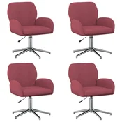 vidaXL vidaXL Vrteči pisarniški stoli 4 kos 54 x 58 x 90 cm Vinorodna rdeča, (5000302300)
