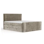 Svetlo rjava boxspring postelja s prostorom za shranjevanje 160x200 cm Bergamo – Maison de Reve