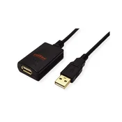 ROLINE kabel USB 2.0 USB-A - USB-A M/Ž, 5 m, crni 12.04.1089-10
