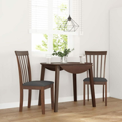 shumee vidaXL Jedilni stoli z blazinami 2 kosa Brown Solid Wood Rubber
