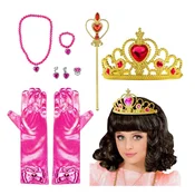 shumee Barbie roza princeskin karnevalski kostum z zlato krono