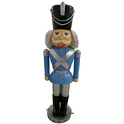 Casa Padrino luxury decorative sculpture nutcracker blue/multicolored/silver H. 180 cm - Christmas decorative figure - XXL decorative sculpture - XXL decorative figure - XXL Christmas sculpture