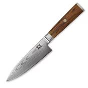 Kuharski nož COCOBOLO JUICE WHITE DAMASCUS 15 cm, rjava, Dellinger