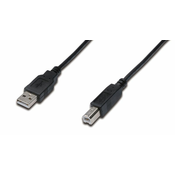 DIGITUS Kabel USB A-B 1,8m dvojno oklopljen črn (AK-300105-018-S)