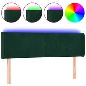 Vidaxl vidaXL Vzglavje postelje z LED diodo temno zeleno 147x16x78/88 cm žametno